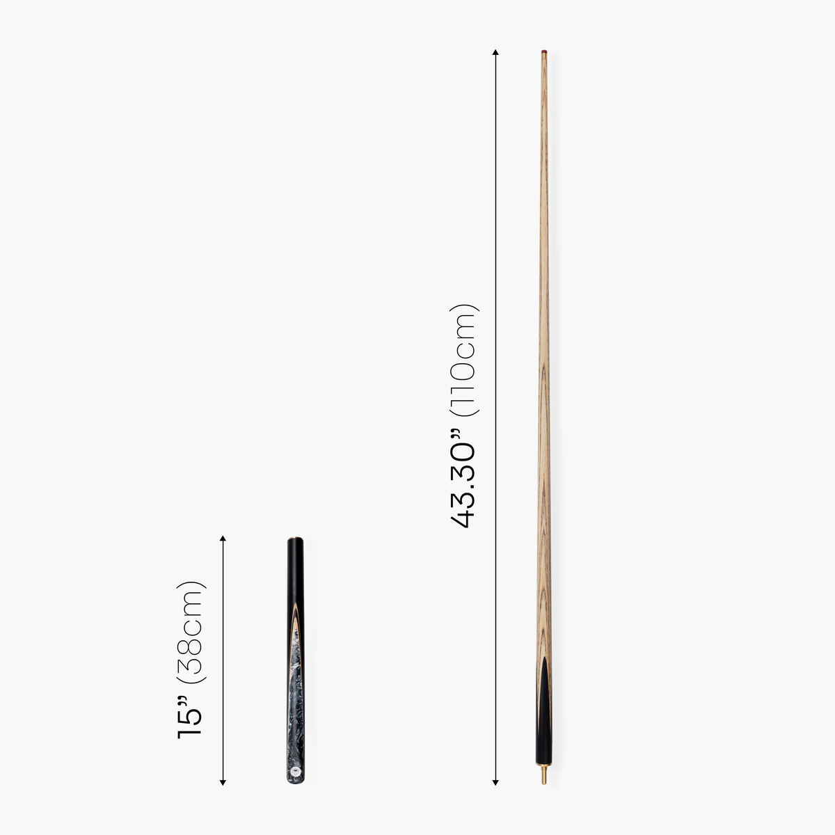 PRO147 Silver Mist ¾ Joint Snooker and Pool Cue and Case Set with 9.5mm Professional Layered Tip - Hand Finished in the UK