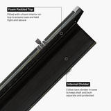 Baize Master Woodgrain 3/4 3 Slot Aluminium Snooker and Pool Cue Case - Holds 2 Cues + Extensions
