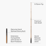 O'min Professional #3 3/4 Joint Snooker Cue with 9.75mm O'min Pro Tip