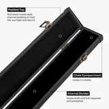 Baize Master 1 Piece 2 Slot Plain Black Deluxe Snooker and Pool Cue Case – Holds 2 Cues