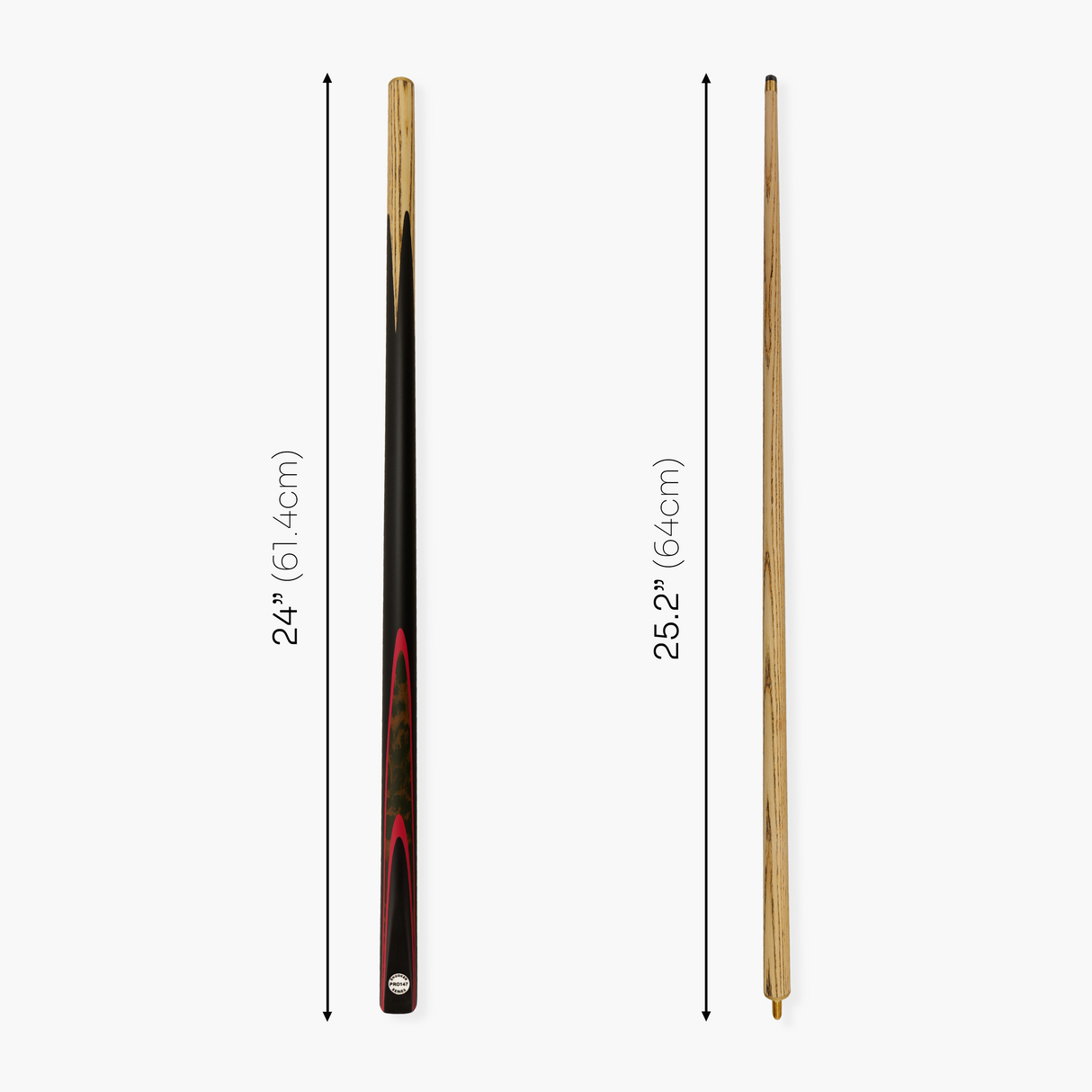 PRO147 48 Inch 2 Piece Red Burl Junior Kids Snooker Pool Cue and Case Set 10mm Tip