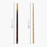 PRO147 48 Inch 2 Piece Red Burl Junior Kids Snooker Pool Cue and Case Set 10mm Tip