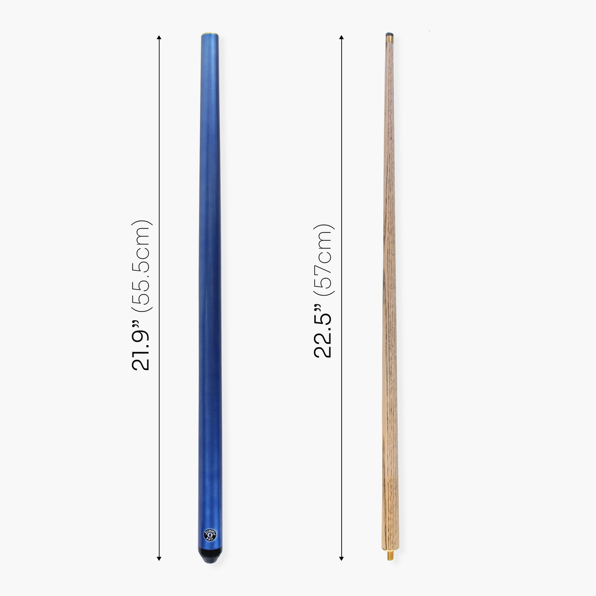 Jonny 8 Ball 42 Inch BLUE JET JUNIOR 2pc Ash Snooker Cue & SOFT CASE - 9mm Tip