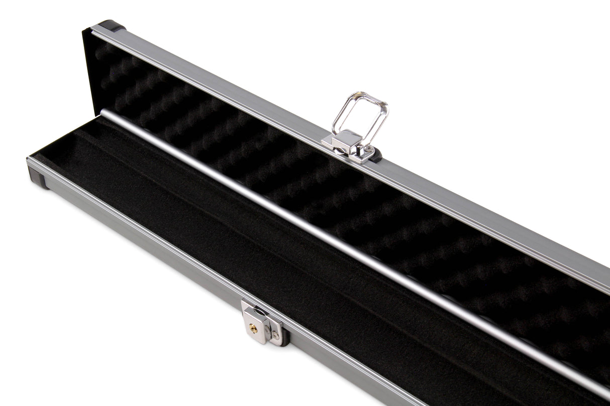 1 Piece Wide Aluminium LOCKABLE LUXURY Snooker Pool Cue Case - Holds 2 Cues