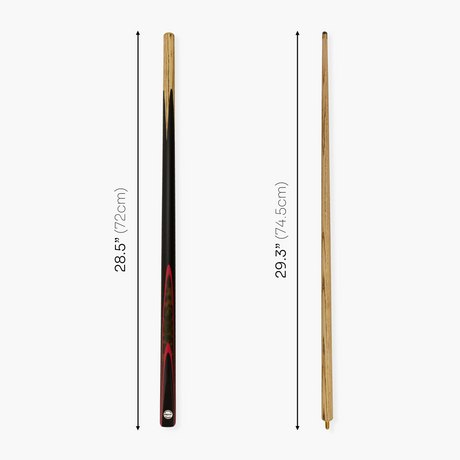 Pro147 RED BURL 2pc Centre Joint Snooker Pool Cue 57 Inch with Matching Ash Grain and 9.5mm Tip PRO147
