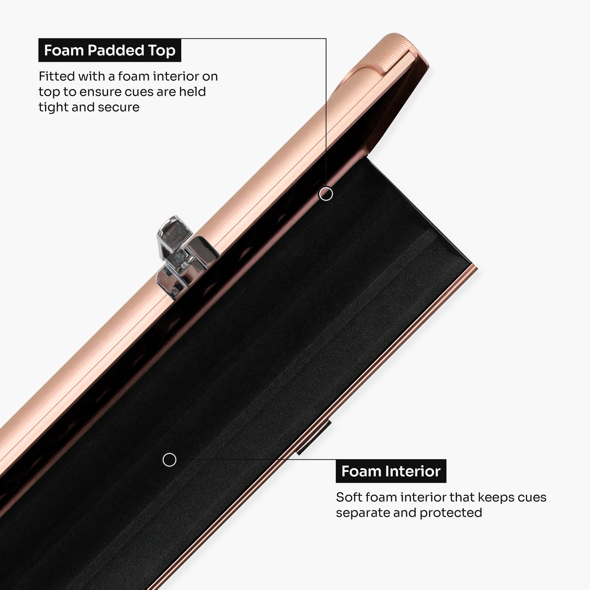 Baize Master Summit ¾ 3 Slot Luxury Aluminium Snooker and Pool Cue Case with Chunky Metal Ends – Holds 2 x ¾ Joint Cues