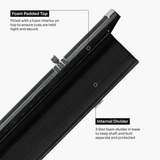 Baize Master Woodgrain 3/4 3 Slot Aluminium Snooker and Pool Cue Case - Holds 2 Cues + Extensions