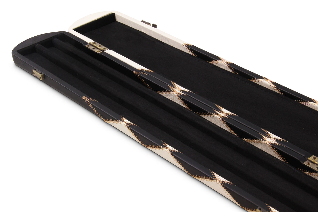 Baize Master 1 Piece DIAMONDS Luxury Round Ends Snooker Pool Cue Case with Studs - Holds 3 Cues