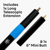 PRO147 Hurricane 57 Inch 3/4 Heavy Weight Snooker Pool Cue 9.5mm Tip with Hard Case and Extensions