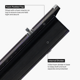 Baize Master Woodgrain 3/4 3 Slot Aluminium Snooker and Pool Cue Case - Holds 2 Cues + Extensions