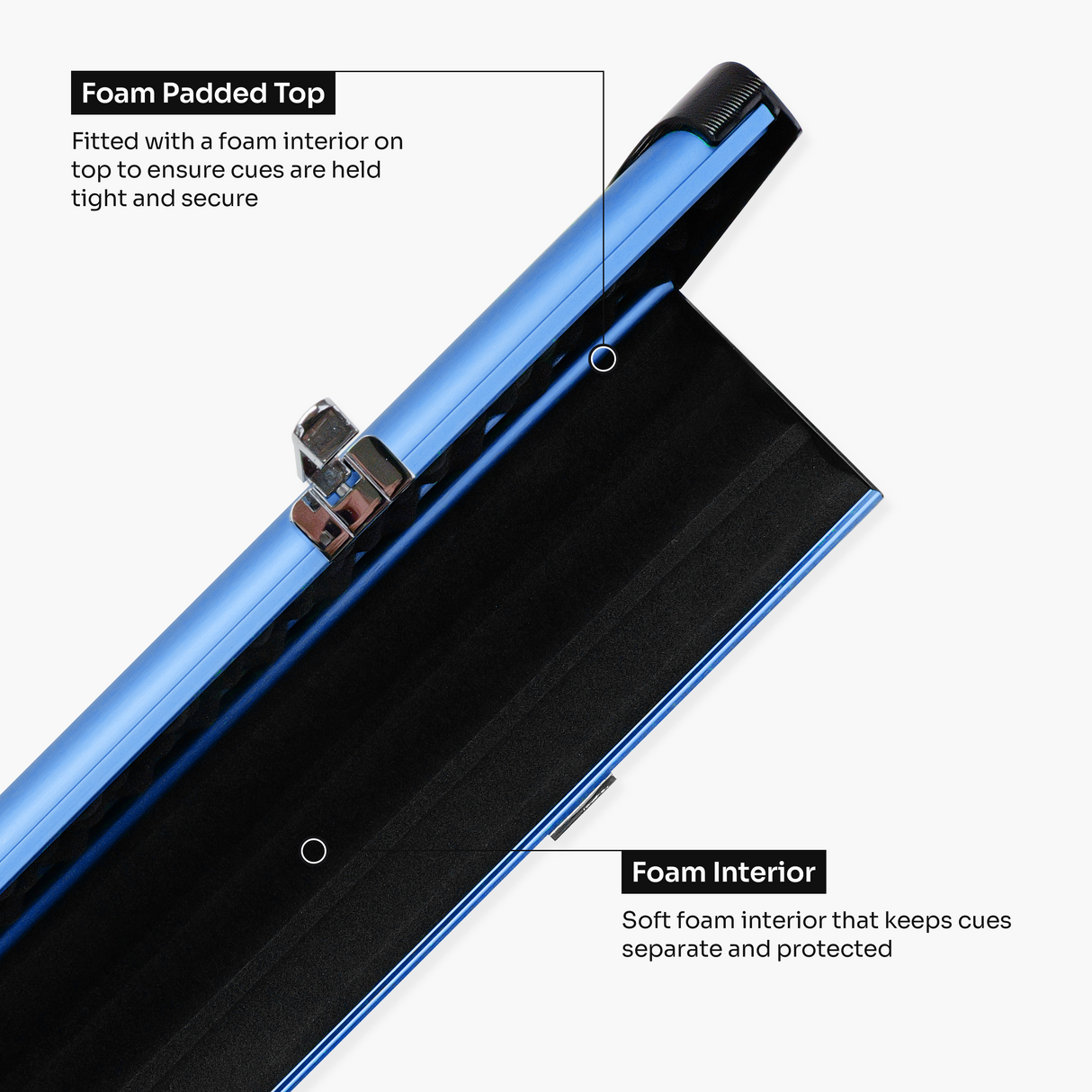 Baize Master Summit One Piece Three Slot Luxury Aluminium Snooker and Pool Cue Case with Chunky Metal Ends – Holds 3 x One Piece Cues
