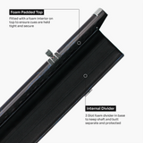 Baize Master Woodgrain 3/4 3 Slot Aluminium Snooker and Pool Cue Case - Holds 2 Cues + Extensions