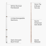 Jonny 8 Ball COMBI Length Adjustable 5 Piece Ash Snooker Pool Cue – 9mm Tip