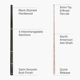 Jonny 8 Ball COMBI Length Adjustable 5 Piece Ash Snooker Pool Cue – 9mm Tip