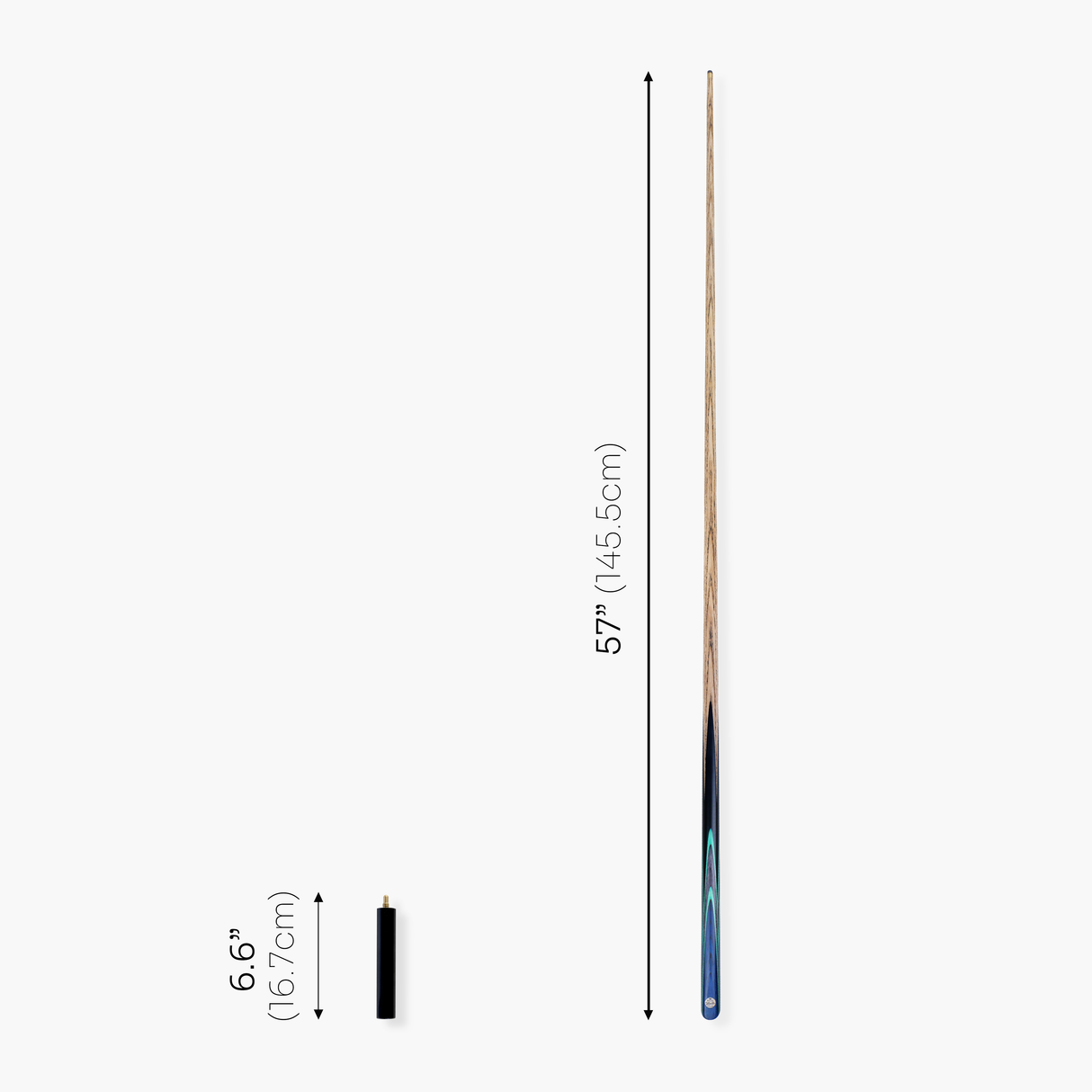 Baize Master Blue Admiral Limited-Edition 57 Inch 1 Piece Professional Ash Snooker Pool Cue 9.5mm Tip with Hand Fitted PRO SPIN Medium Tip - Hand Finished in the UK by Cue Care Jim using Lynch’s Cue Balm