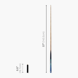 Baize Master Blue Admiral Limited-Edition 57 Inch 1 Piece Professional Ash Snooker Pool Cue 9.5mm Tip with Hand Fitted PRO SPIN Medium Tip - Hand Finished in the UK by Cue Care Jim using Lynch’s Cue Balm