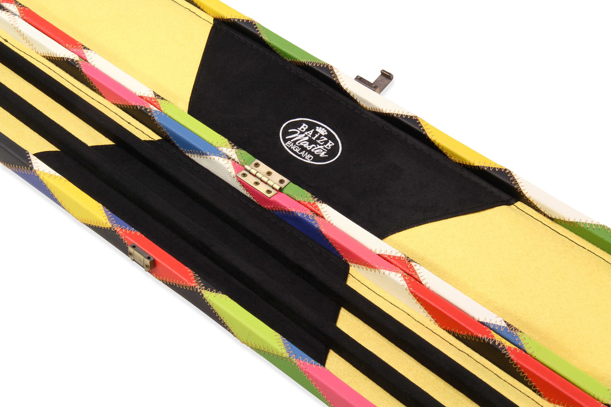 Baize Master 3/4 Joint WIDE 3 Slot BLUE DIAMONDS Luxury Round End Snooker Pool Cue Case with Studs - Holds 2 Cues