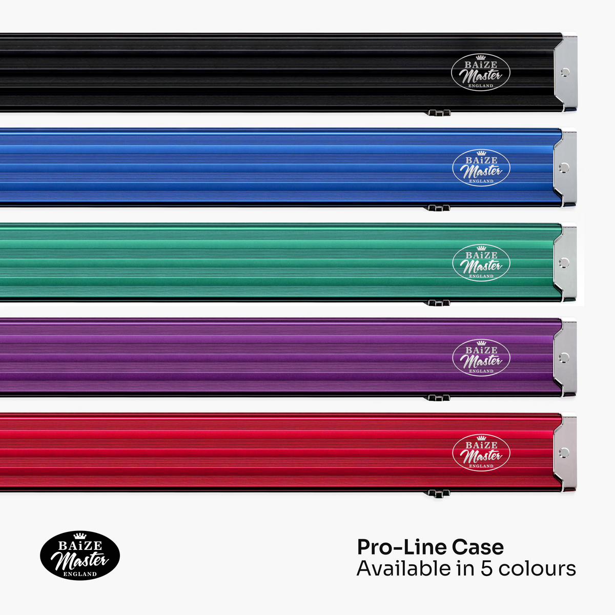 Baize Master Pro Line Wide 3/4 3 Slot Luxury Aluminium Snooker and Pool Cue Case - Holds 2 Cues