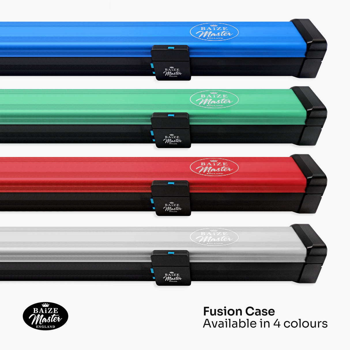 Baize Master Fusion ¾ 2 Slot Luxury Aluminium Snooker and Pool Cue Case with Trigger™ Lock – Holds 1 x ¾ Joint Cue + Extensions Baize Master