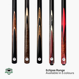 PRO147 Red Eclipse 3/4 Joint Snooker and Pool Cue 9.5mm Green Layered Tip