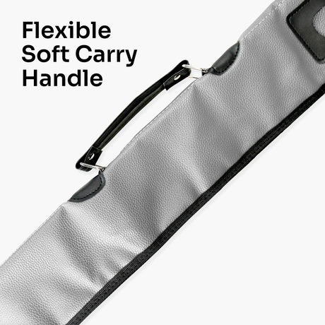 Quality Thick Padded Silver Vinyl 2pc Soft Cue Case Cue & Case
