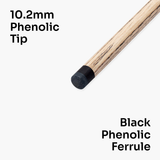 Baize Master Power Breaker Zebrano 57 Inch 1 Piece English Pool Break Cue with Ash Shaft and Ebony Splice - 10.2mm Phenolic Tip and Round Butt End – For Breaking Only