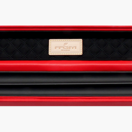 FFGM The Rocket Ronnie O'Sullivan 1 Piece 2 Slot Ultra Luxury Black and Red Snooker and Pool Cue Case - Holds 2 x One Piece Cues Cue + Case