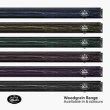 Baize Master Woodgrain 3/4 3 Slot Aluminium Snooker and Pool Cue Case - Holds 2 Cues + Extensions