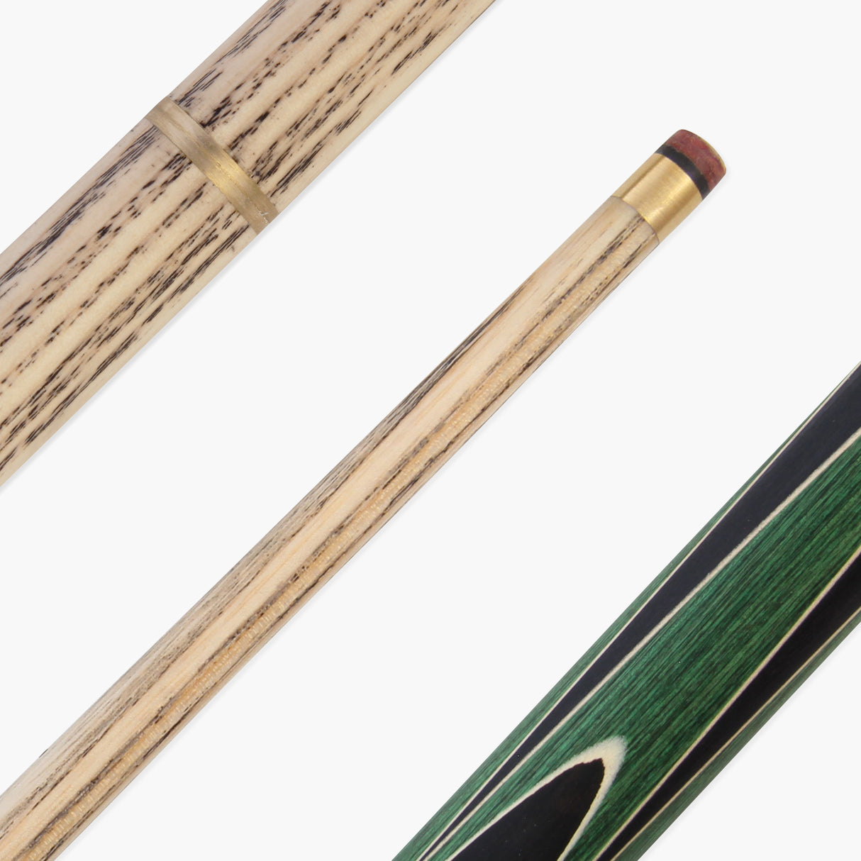 Jonny 8 Ball 2 Piece GREEN SNIPER Pool Cue and Case Set with Jonny 8 Ball Black Reinforced Case + 2 Chalks
