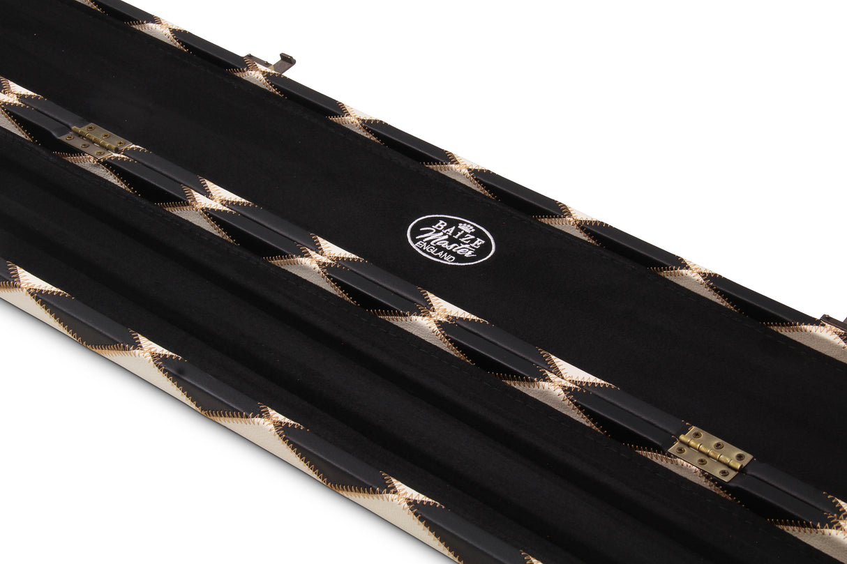 Baize Master 1 Piece DIAMONDS Luxury Round Ends Snooker Pool Cue Case with Studs - Holds 3 Cues