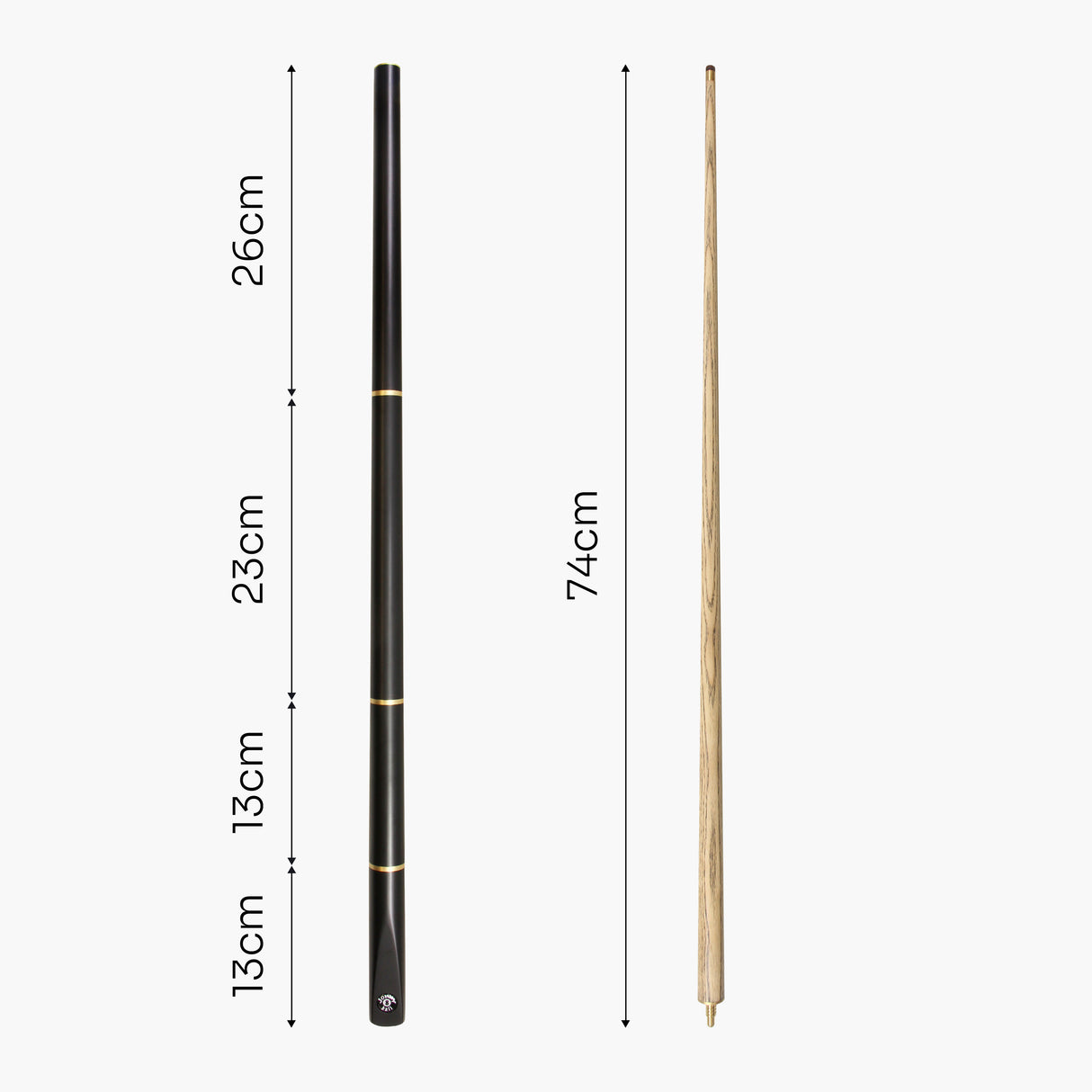 Jonny 8 Ball COMBI Length Adjustable 5 Piece Ash Snooker Pool Cue – 9mm Tip