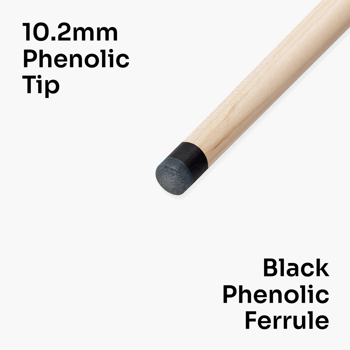 Baize Master King Breaker 58 Inch 1 Piece English Pool Break Cue with Maple Shaft and Ebony Butt - 10.2mm Phenolic Tip and Round Butt End – For Breaking Only