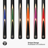 Jonny 8 Ball Sniper 2 Piece English Pool Cue and Case Set 8mm Pro Tip With Black Hard Case