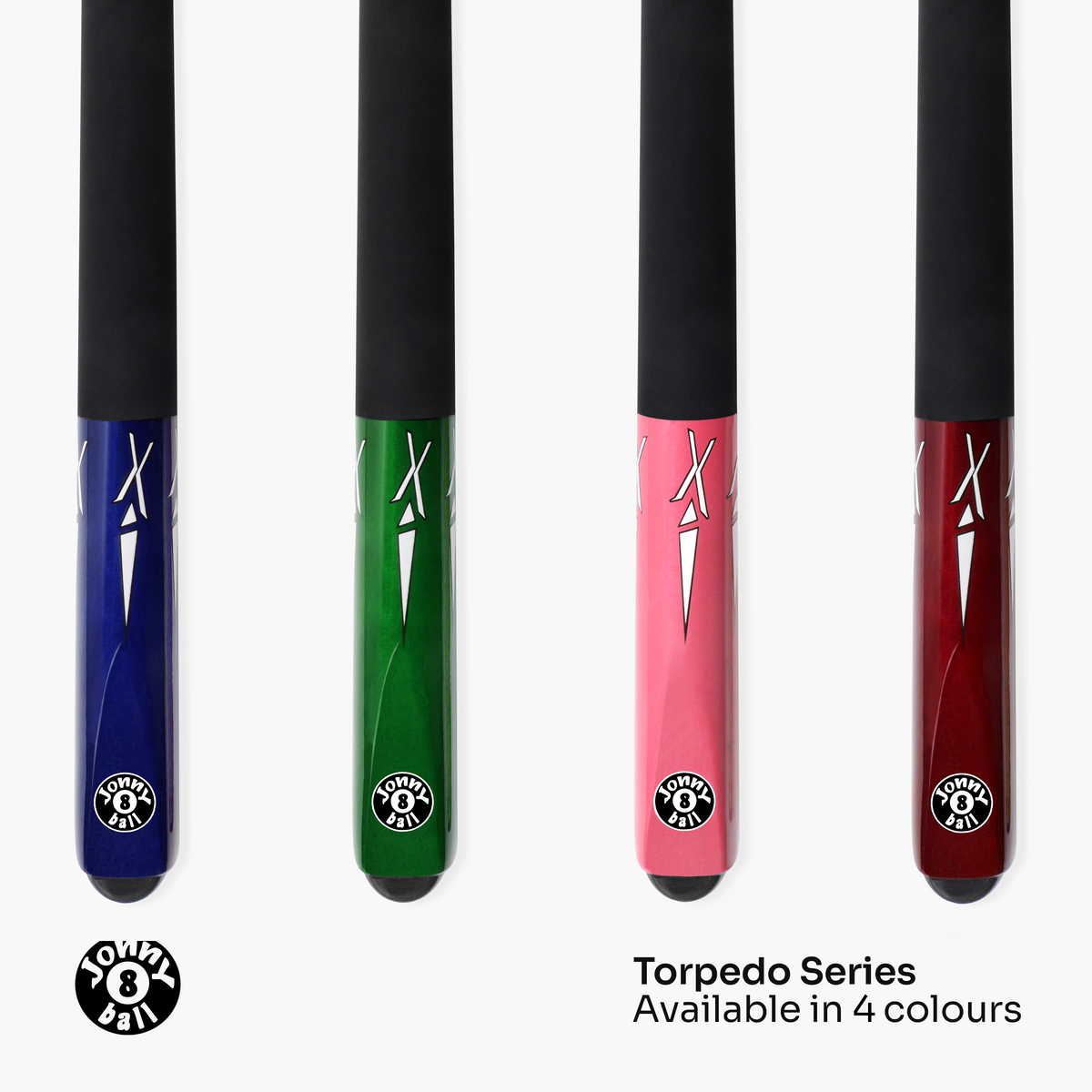 Jonny 8 Ball Torpedo 57 Inch 2 Piece Snooker and Pool Cue and Case Set with 9.5mm Layered Tip