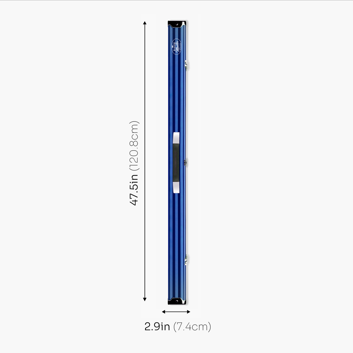 Baize Master BLUE 3/4 PRO LINE Aluminium Metal Ends Snooker Pool Cue Case - Holds 1 Cue