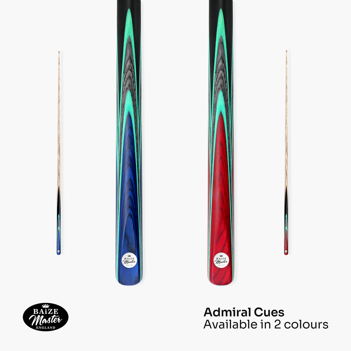 Baize Master Admiral ¾ Joint English Pool Cue with 8.5mm Blue Pressed Tip