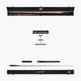Baize Master Coral Marksman ¾ Joint English Pool Cue and Case Set with 8.5mm Baize Master Blue Pressed Tip