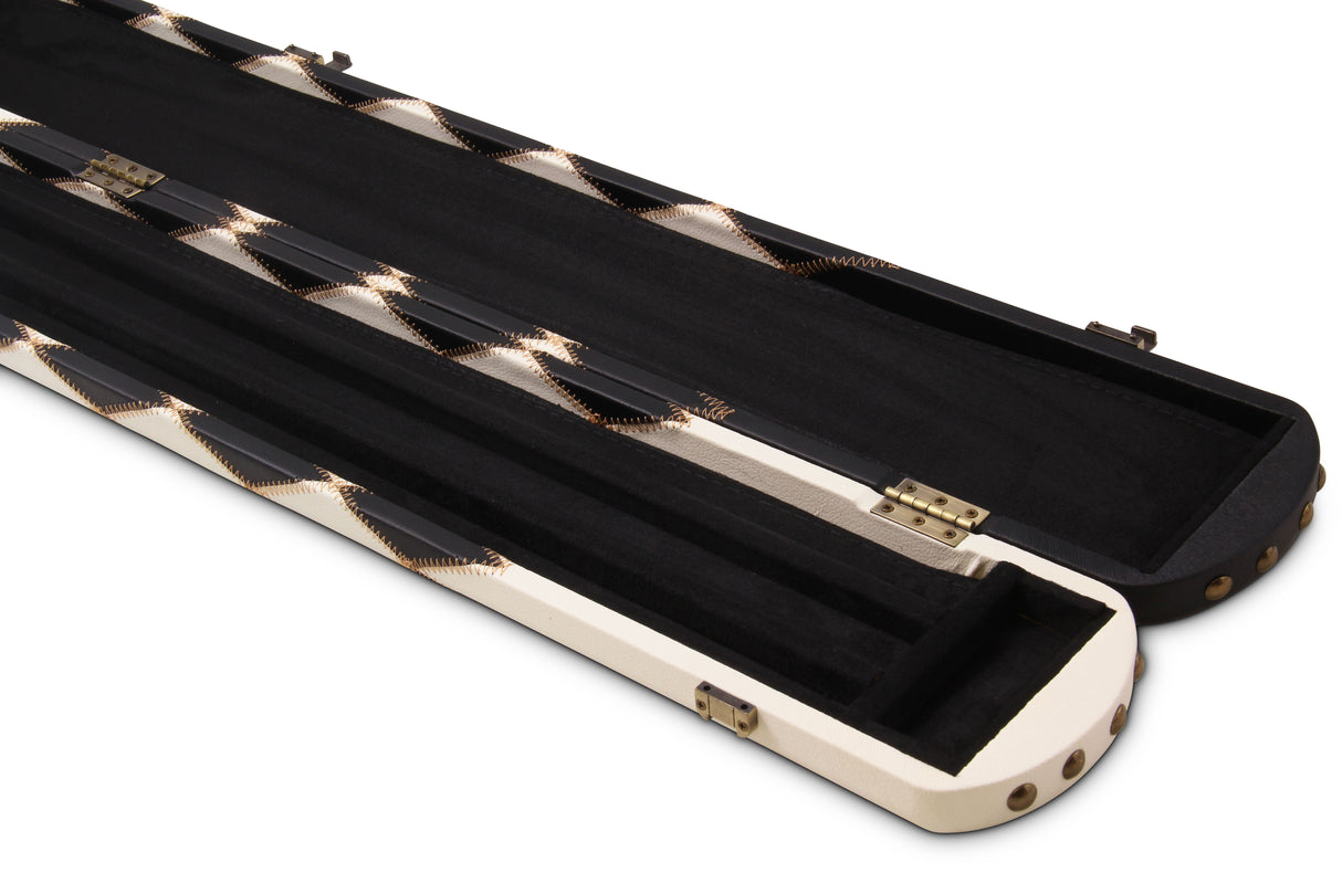 Baize Master 1 Piece DIAMONDS Luxury Round Ends Snooker Pool Cue Case with Studs - Holds 3 Cues