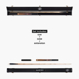 Baize Master Purple Marksman ¾ Joint English Pool Cue and Case Set with 8.5mm Baize Master Blue Pressed Tip