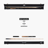 Baize Master Marble Marksman ¾ Joint English Pool Cue and Case Set with 8.5mm Baize Master Pro Impact Hybrid Tip
