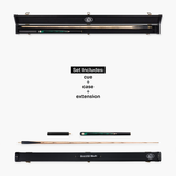 Baize Master Emerald Marksman ¾ Joint English Pool Cue and Case Set with 8.5mm Baize Master Pro Impact Hybrid Tip
