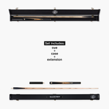Baize Master Earthen Marksman ¾ Joint English Pool Cue and Case Set with 8.5mm Baize Master Pro Impact Hybrid Tip