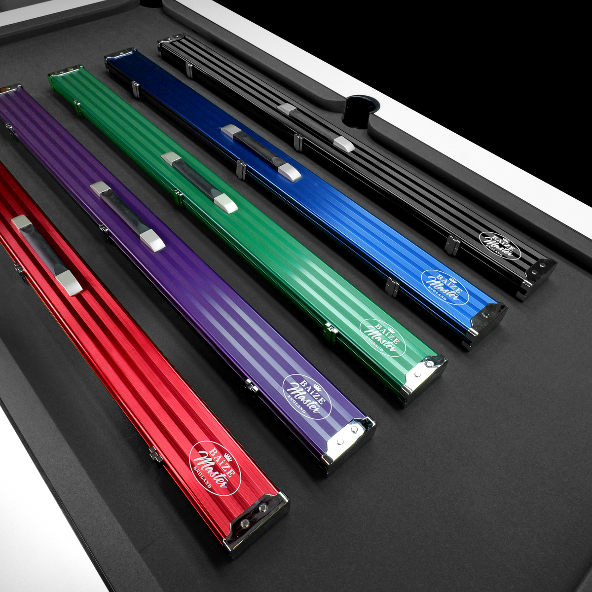 Baize Master Pro Line Wide 3/4 3 Slot Luxury Aluminium Snooker and Pool Cue Case - Holds 2 Cues