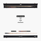Baize Master Prism Marksman ¾ Joint English Pool Cue and Case Set with 8.5mm Baize Master Pro Impact Hybrid Tip