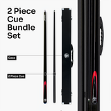 Jonny 8 Ball Inferno 2 Piece Graphite Fiberglass Cue and Case Set 9.5mm Green Layered Tip