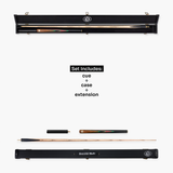 Baize Master Scarlet Marksman ¾ Joint English Pool Cue and Case Set with 8.5mm Baize Master Blue Pressed Tip