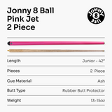 Jonny 8 Ball 42 Inch PINK JET JUNIOR 2pc Ash Snooker Cue & SOFT CASE