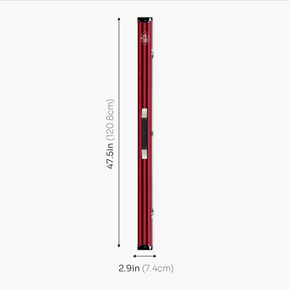 Baize Master RED 3/4 PRO LINE Aluminium Metal Ends Snooker Pool Cue Case - Holds 1 Cue