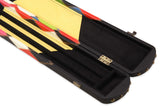 Baize Master 3/4 Joint WIDE 3 Slot BLUE DIAMONDS Luxury Round End Snooker Pool Cue Case with Studs - Holds 2 Cues