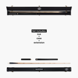 Baize Master Raven Marksman ¾ Joint English Pool Cue and Case Set with 8.5mm Baize Master Pro Impact Hybrid Tip